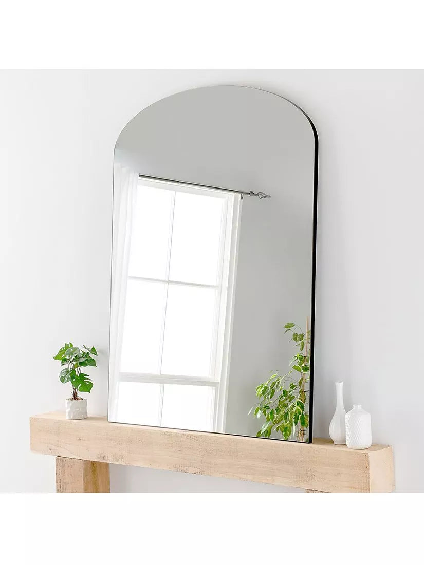 Yearn arched wood frame leaner mirror, imported from the UK