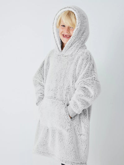 John Lewis Kinder Sherpa Oversized Kapuzendecke, Grau