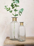 Nkuku Chara Hammered Glass Bottle Vase, Clear