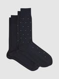 Reiss Graham ribbed spot cotton blend socks pack of 2, UK version