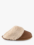 totes Real Suede with Fur Cuff Slippers