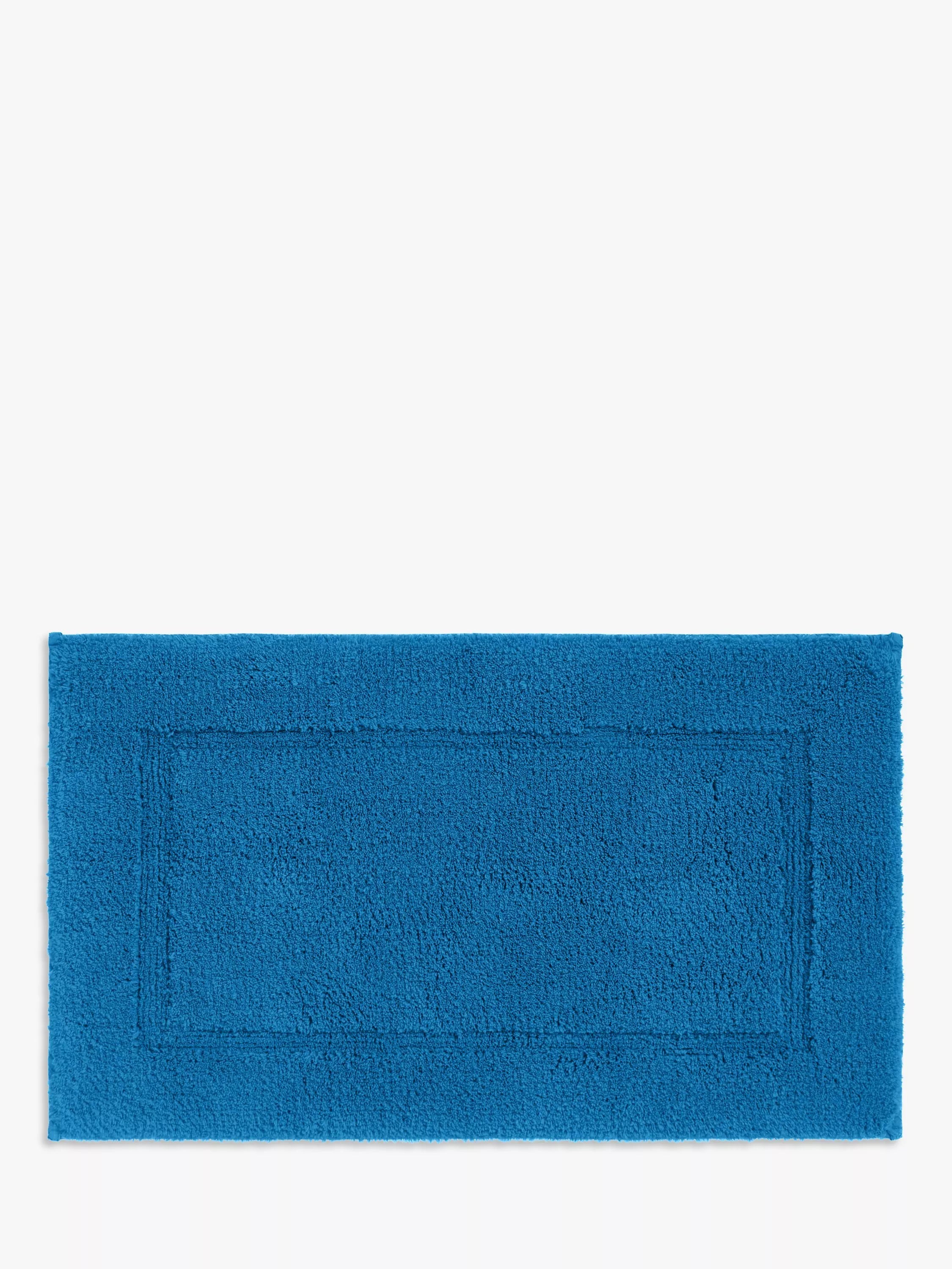 John Lewis Micro-Fresh Deep Pile Bath Mat, Ultra Marine, Medium (L50 x W80cm)
