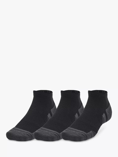 John Lewis Under Armour Performance Tech Low Cut Sports Socks, Pack of 3, Black/Jet Gray- Buy online at McGrocer