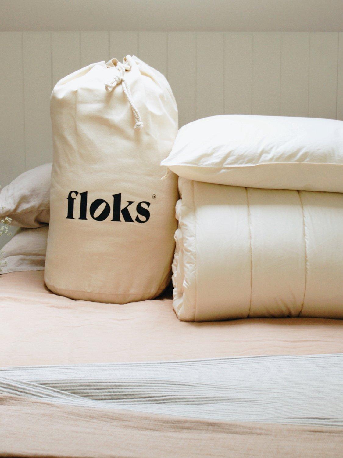 Floks wool duvet and pillow bundle, single size, UK version