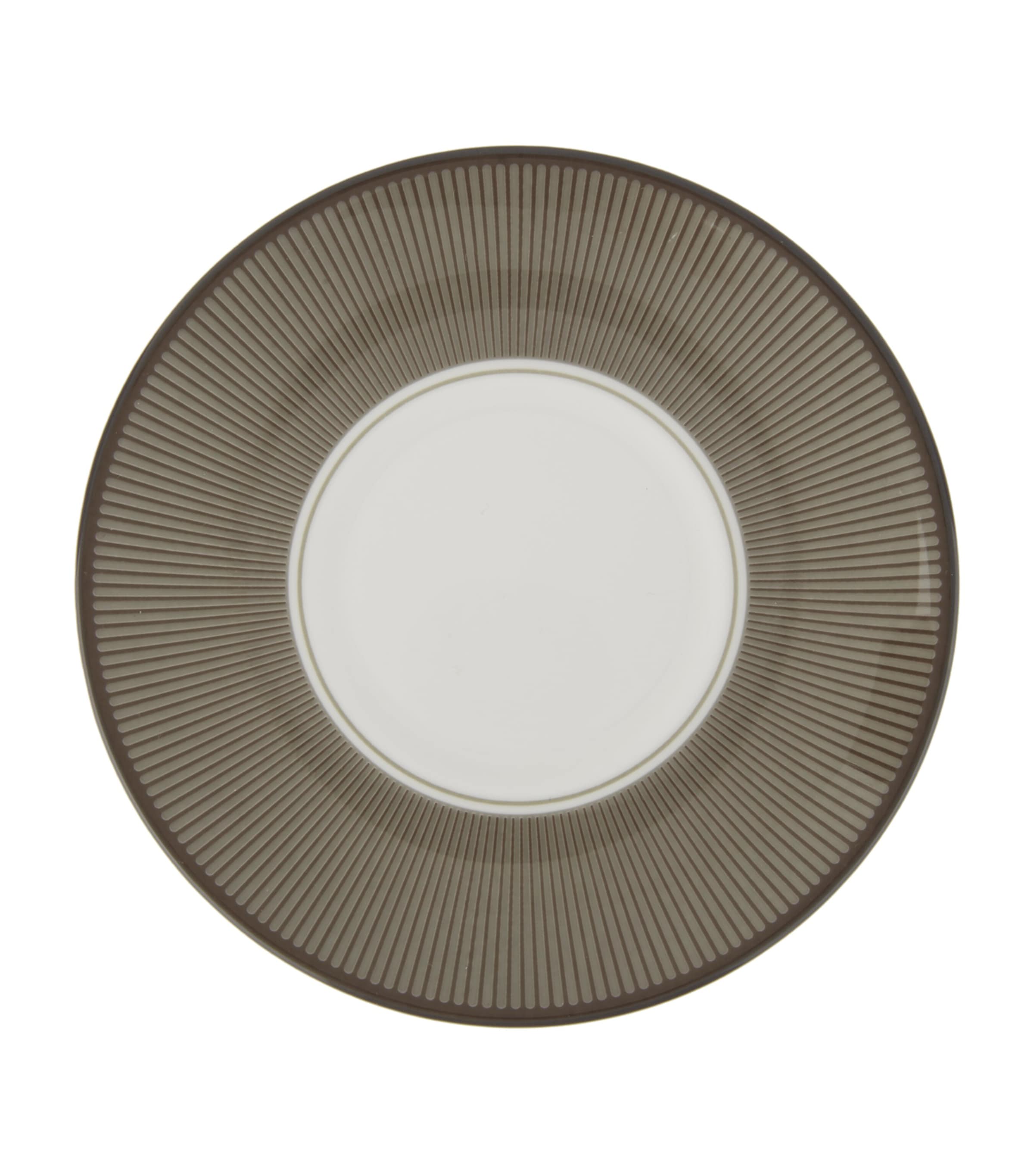 Wedgwood coffee saucer with elegant stripes and gilded trim (British brand)
