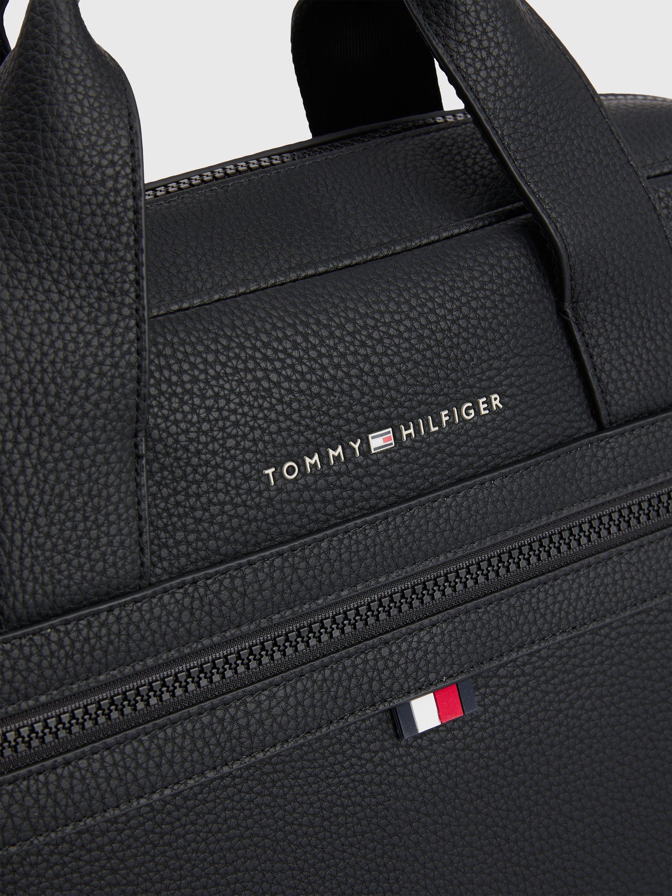 Tommy Hilfiger Essential Computer Bag black faux leather, imported from the UK