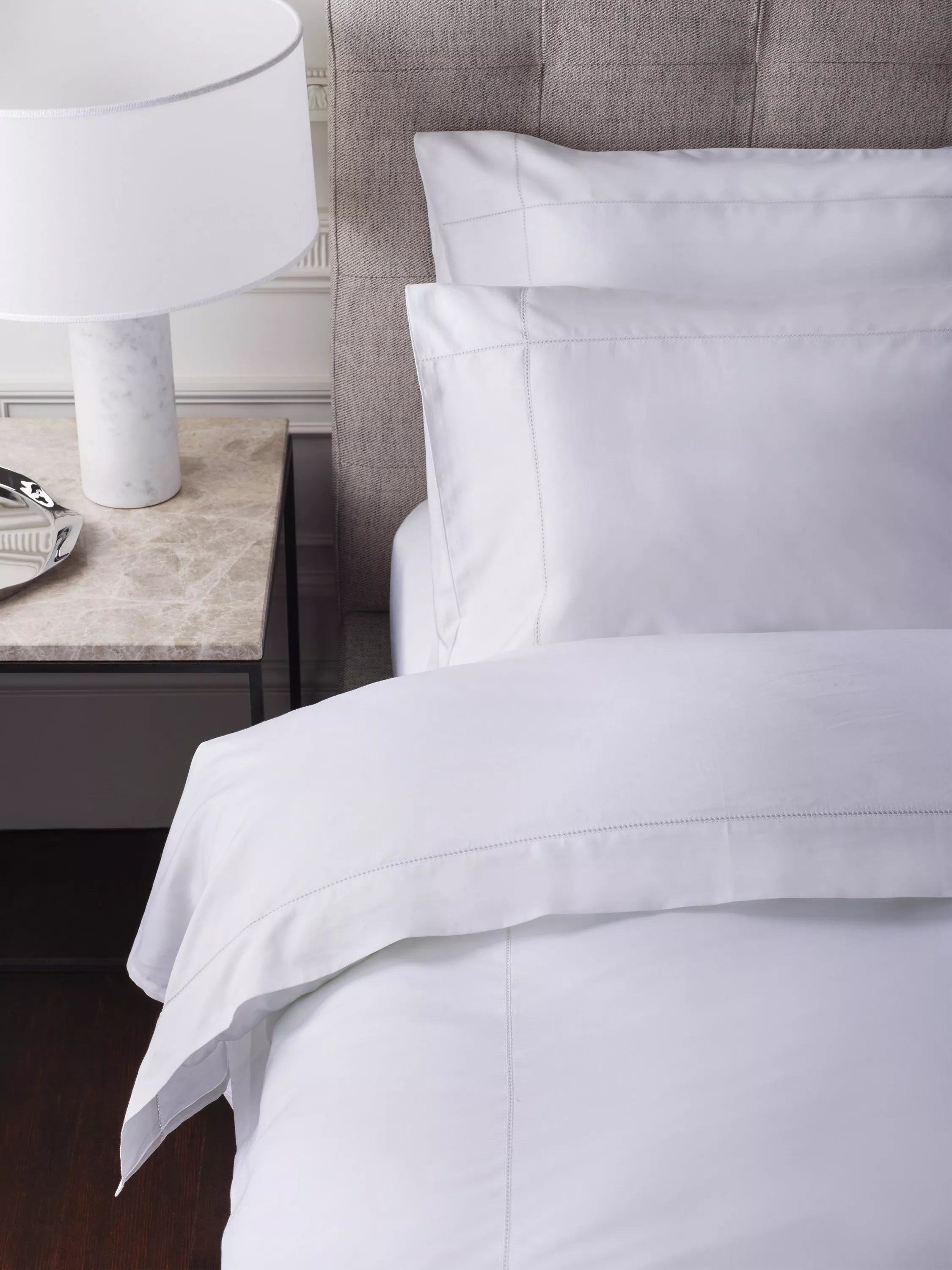 Jasper Conran London 500 Thread Count Supima Satin Fitted Sheet - Lunar Rock Kingsize