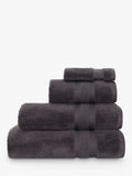 Jasper Conran London Zero Twist Cotton Fast Drying Towel, Charcoal, Face Cloth, Pair