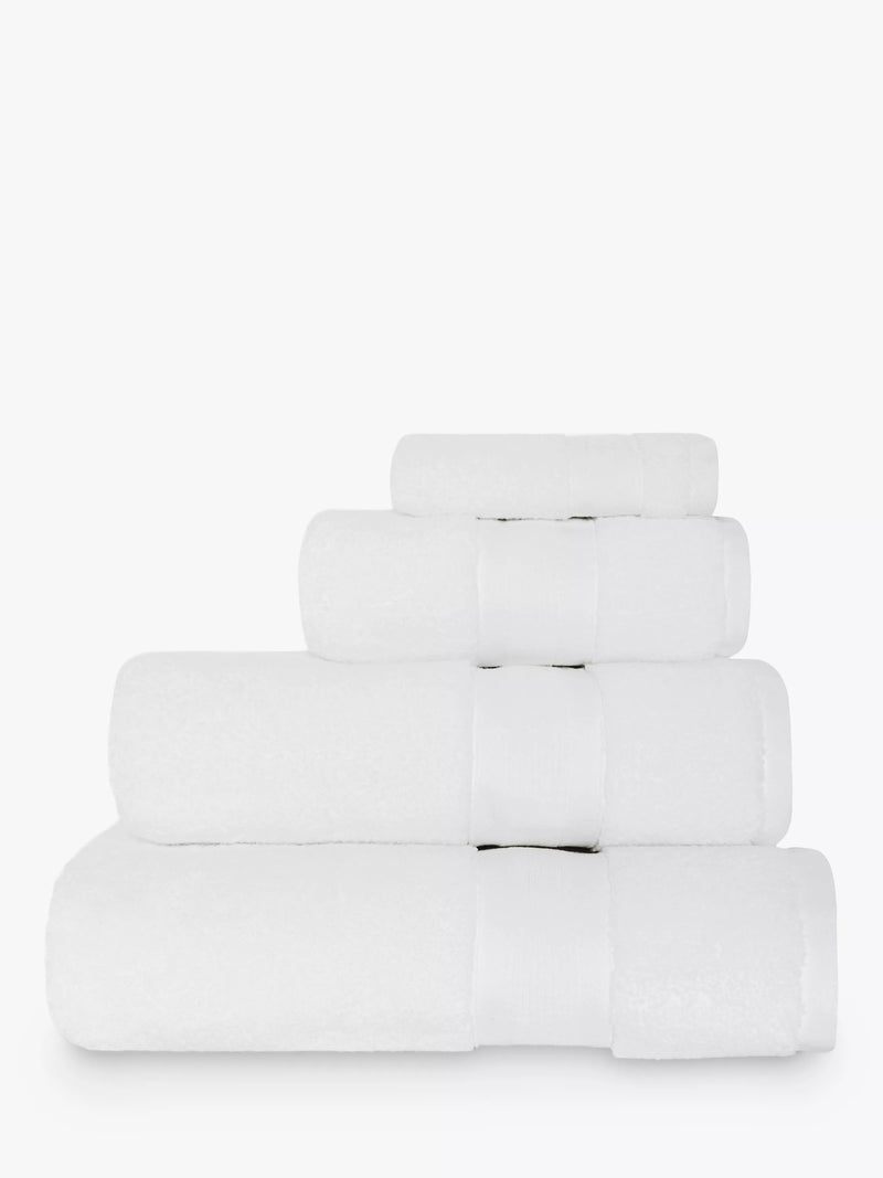 Jasper Conran London Zero Twist Cotton Fast Drying Towel, White, Face Cloth, Pair