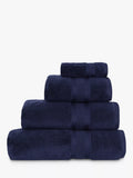 Jasper Conran London Zero Twist Cotton Fast Drying Towel, Navy, Face Cloth, Pair