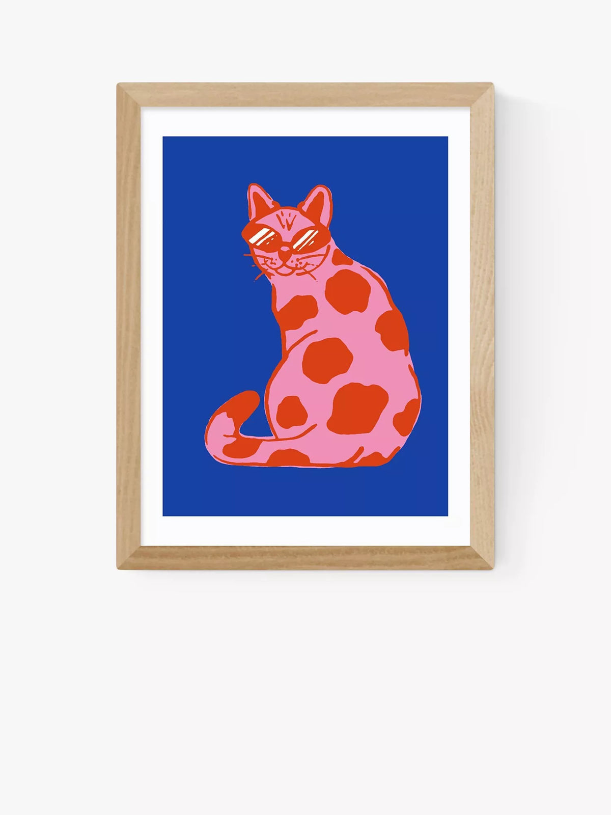 EAST END PRINTS Tartagain 'Cool Cat' Framed Print - Black Frame 33.4 x 28.4cm
