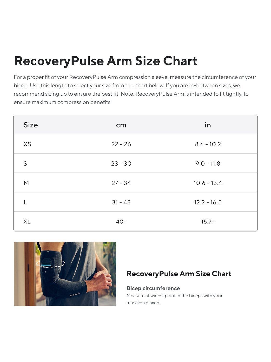 Therabody RecoveryPulse Arm vibrerende kompresjons sleeve (britisk merke)