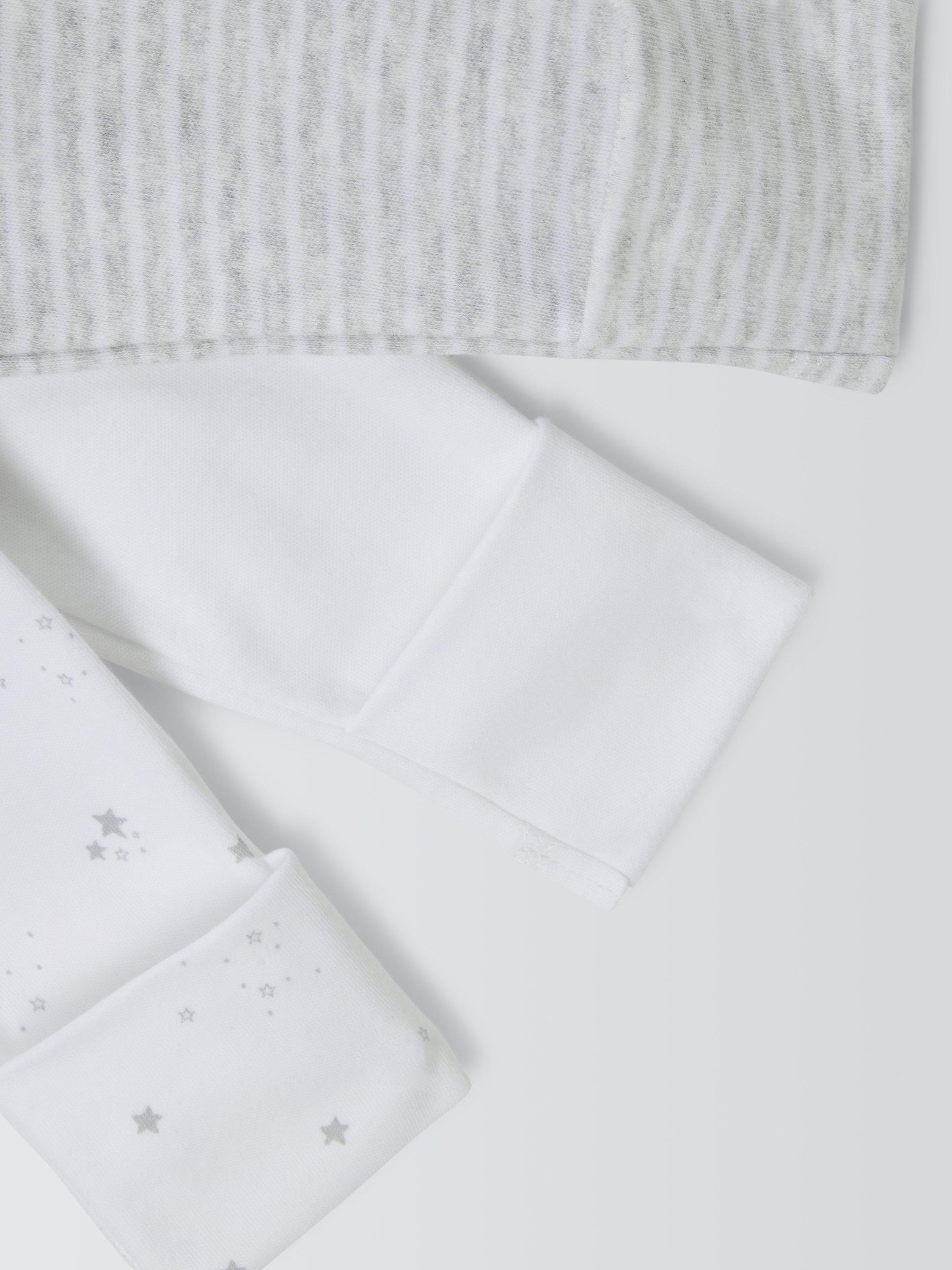 John Lewis baby cotton star print sleepsuits white pack of 3, UK version