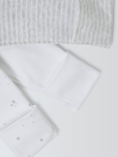 John Lewis John Lewis Baby Baumwolle Sternen-Muster Strampler Weiß 3er Pack - Online bei McGrocer kaufen