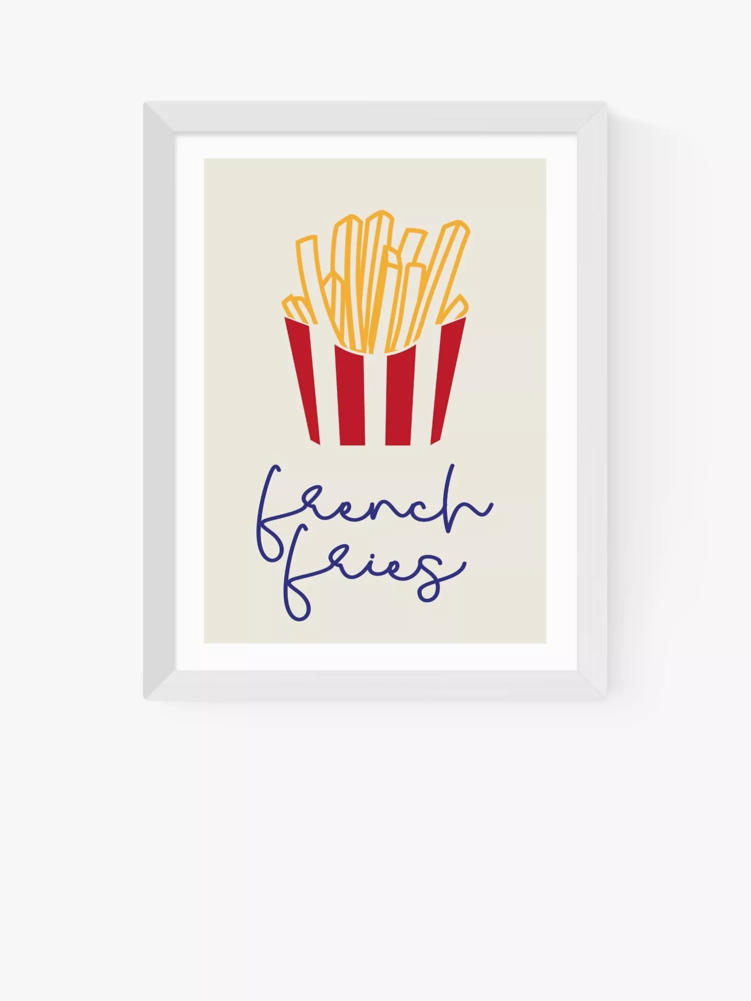 EAST END PRINTS Inoui Französische Pommes Frites Pop Art gerahmter Druck 25x30