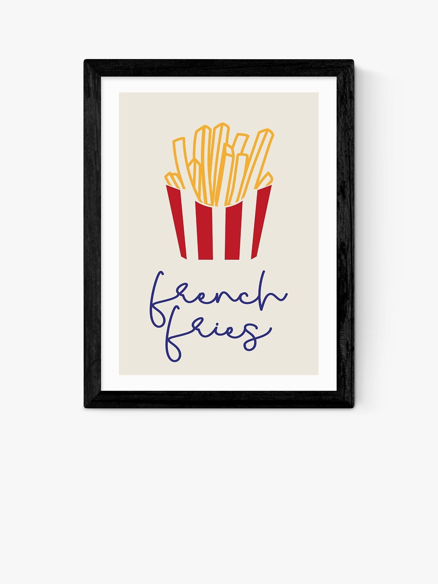 EAST END PRINTS gerahmter Druck Französische Pommes Frites 25x30cm, importiert aus dem Vereinigten Königreich