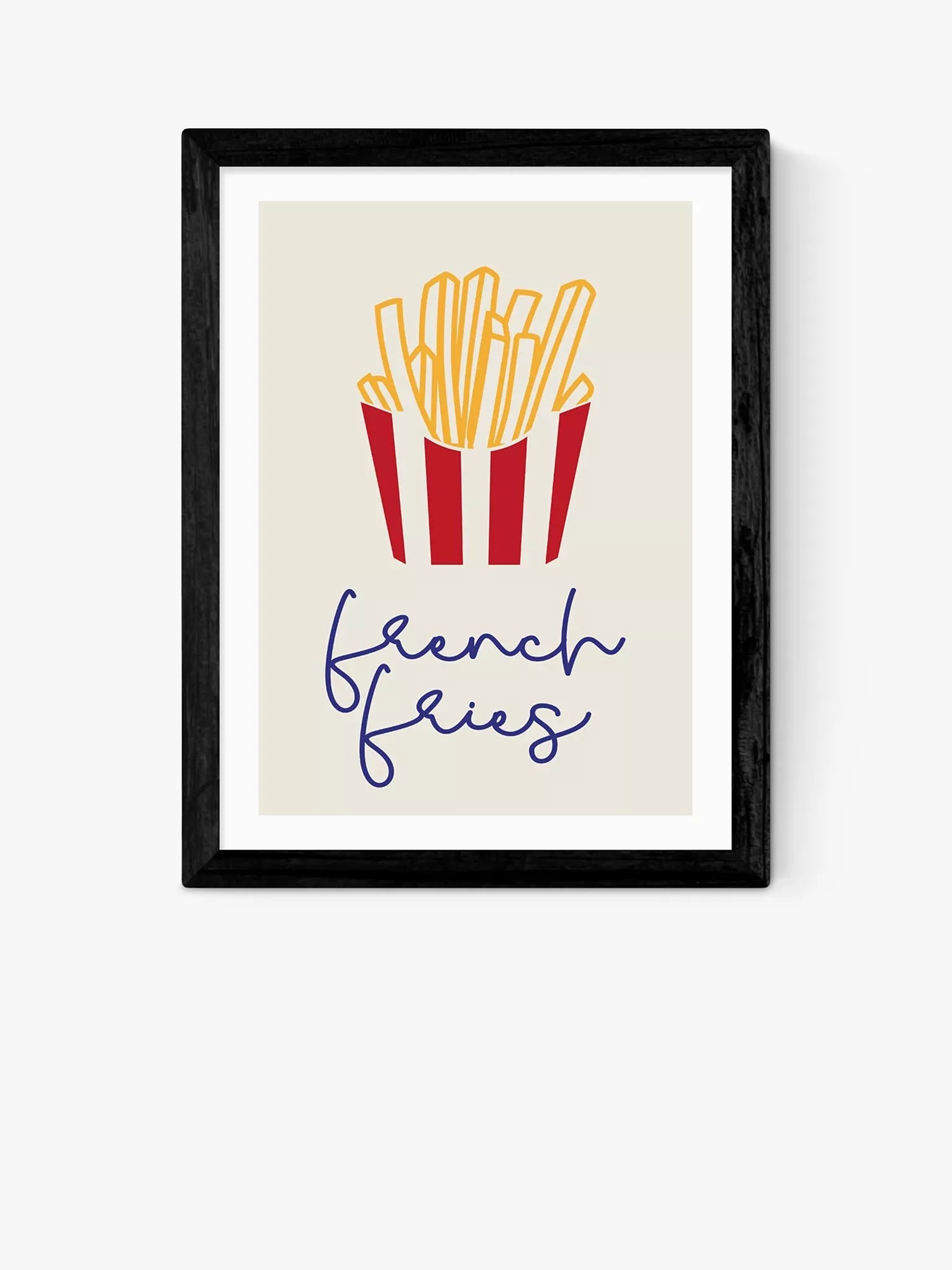 EAST END PRINTS Inoui Französische Pommes Frites Pop Art gerahmter Druck 25x30