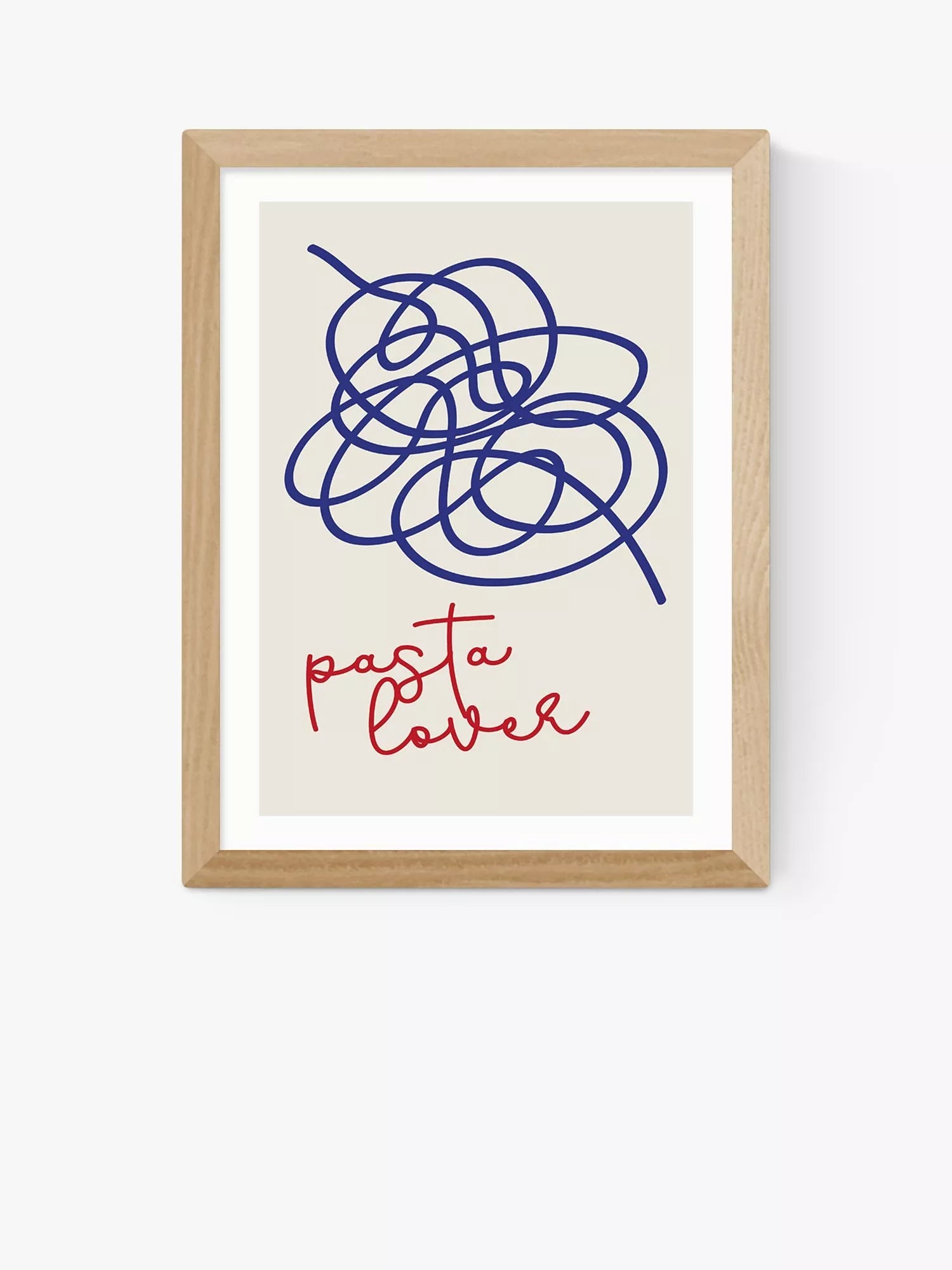 EAST END PRINTS Inoui 'Pasta Lover' Framed Print Wall Art 33.4 x 28.4cm