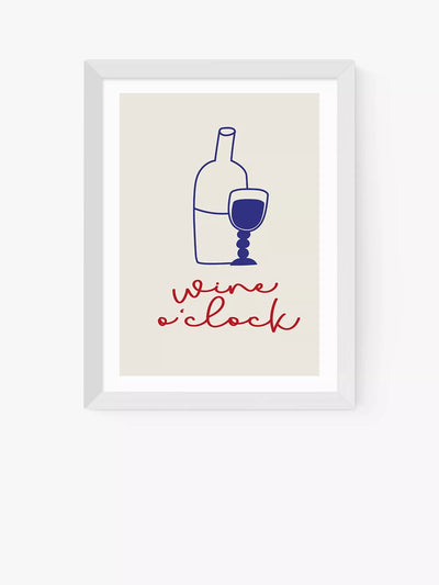 John Lewis EAST END PRINTS Inoui 'Wine O'Clock' Framed Print 33.4 x 28.4cm- Buy online at McGrocer