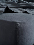 Bedfolk 100% Linen Standard Fitted Sheets - Ink Super King