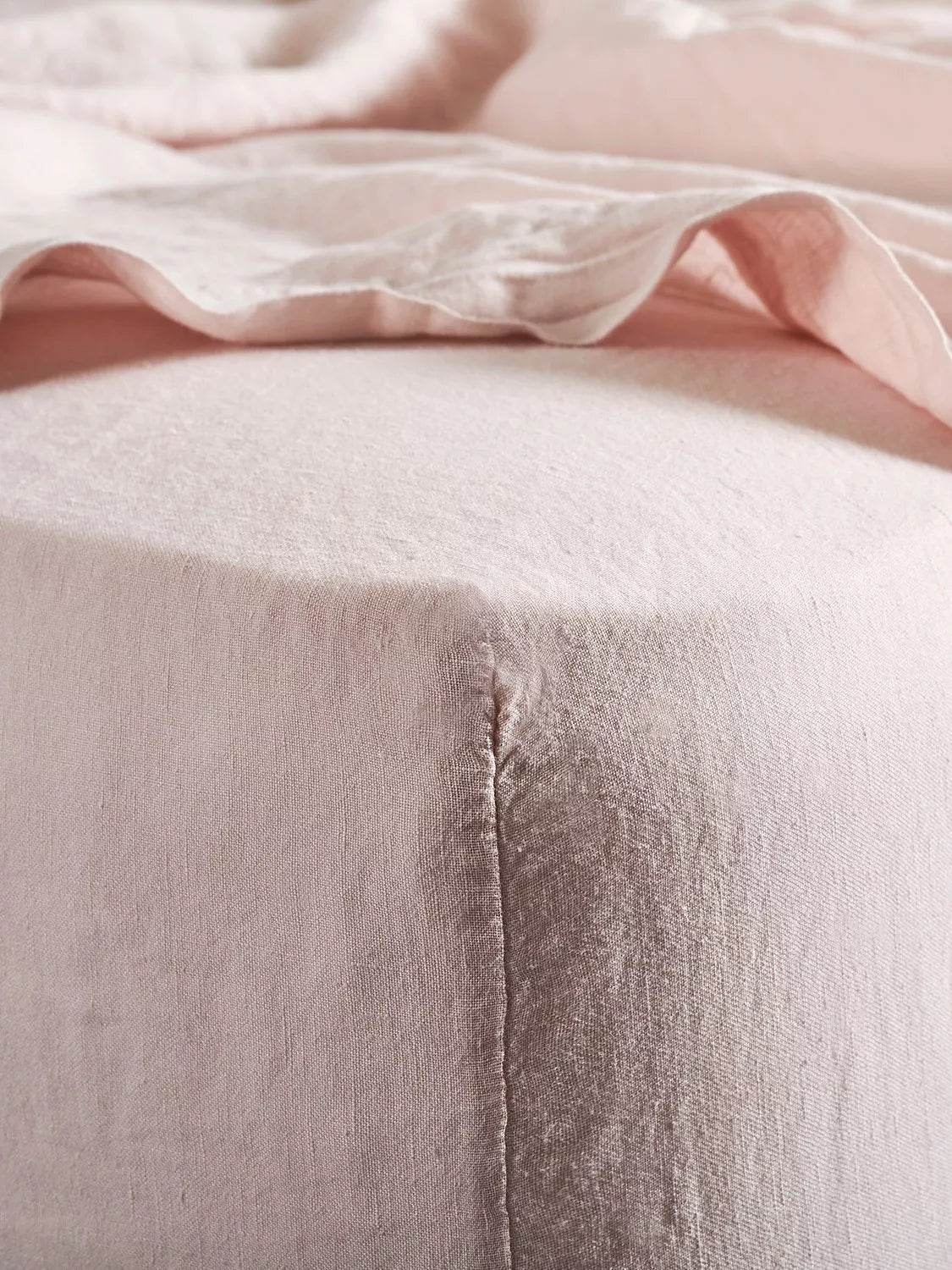 Bedfolk 100% Linen Standard Fitted Sheets - Ochre Single