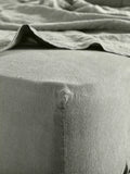 Bedfolk 100% Linen Standard Fitted Sheets - Moss Double