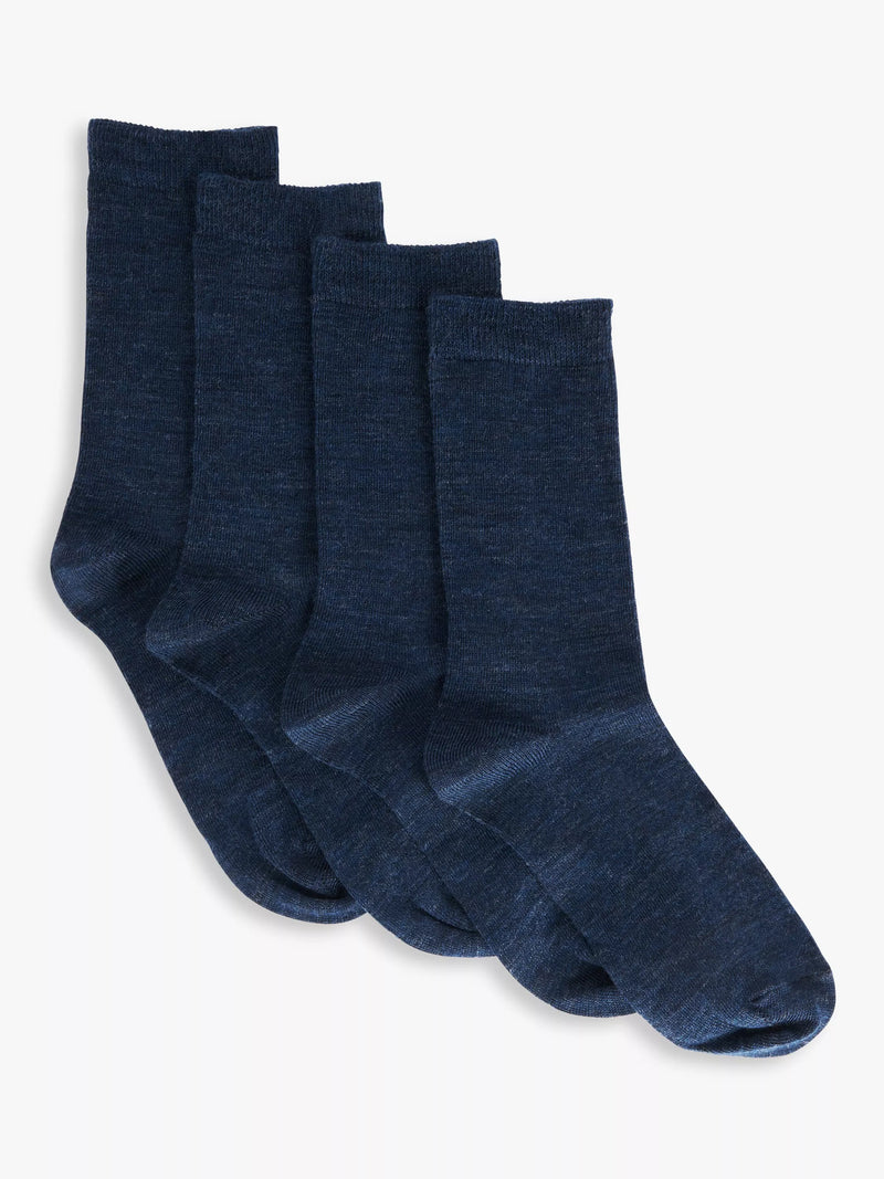 John Lewis Merino Wool Rich Ankle Socks, Pack of 2
