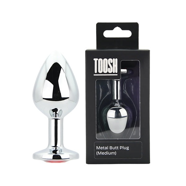 Loving Joy Toosh gold metal butt plug medium red stone (British brand)