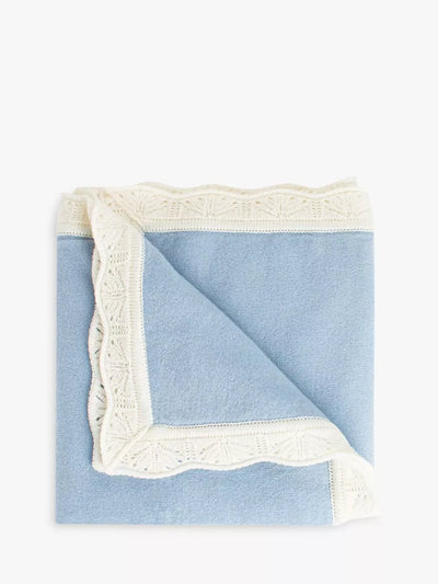 John Lewis Trotters Baby Frill Trim Cashmere Blanket- Buy online at McGrocer