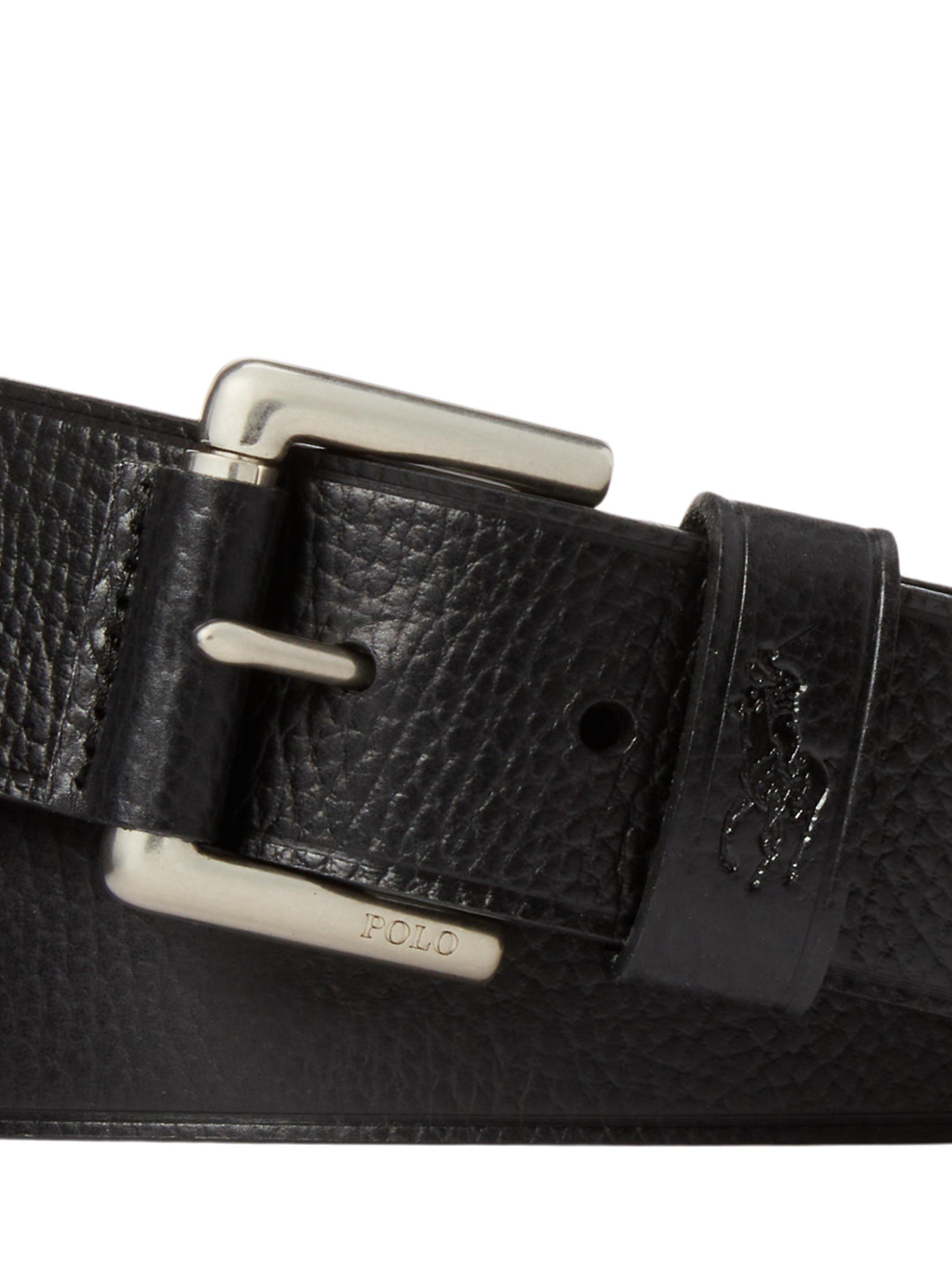 Ralph Lauren black pebbled leather belt 1.5 inch (British brand)