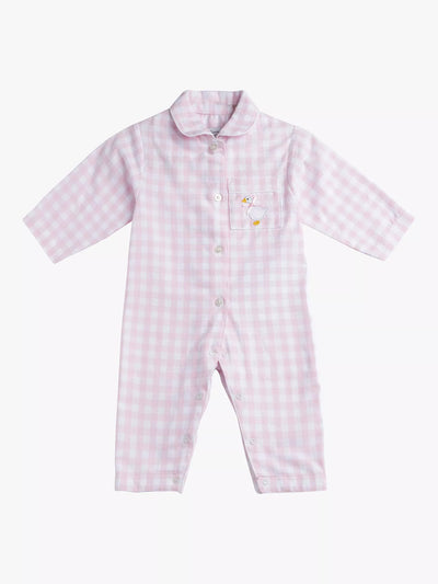 John Lewis Trotters Baby Freya Gingham All in One Pyjamas, Pale Pink - Online kaufen bei McGrocer