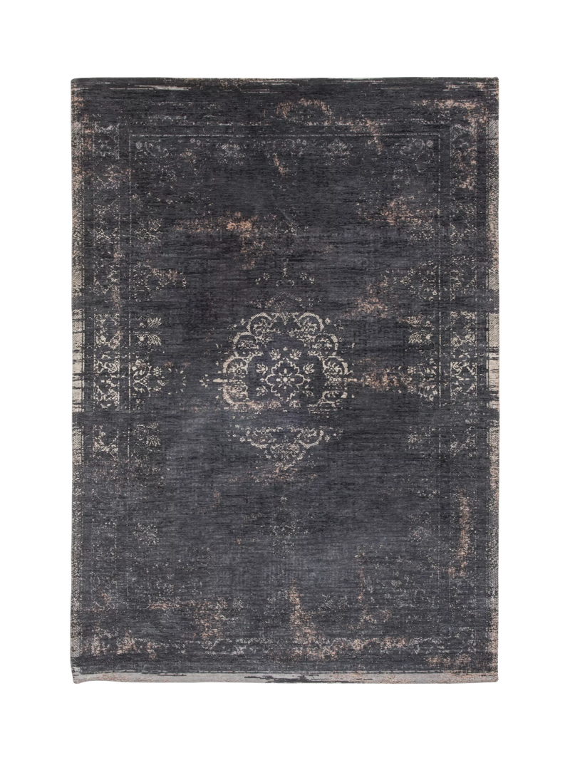 Louis De Poortere Medallion Rug, Black, L200 x W140 cm