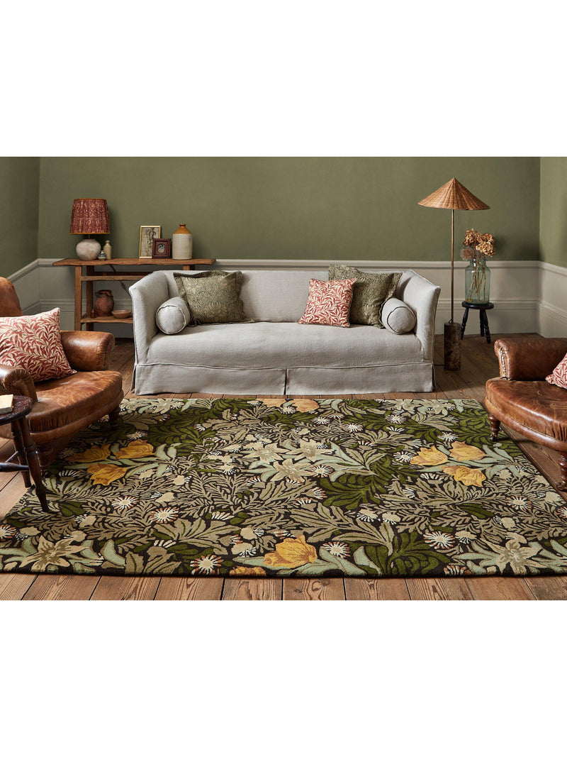 Morris & Co Bower Twin Vine Teppich Grün 280x200cm (Britische Marke)