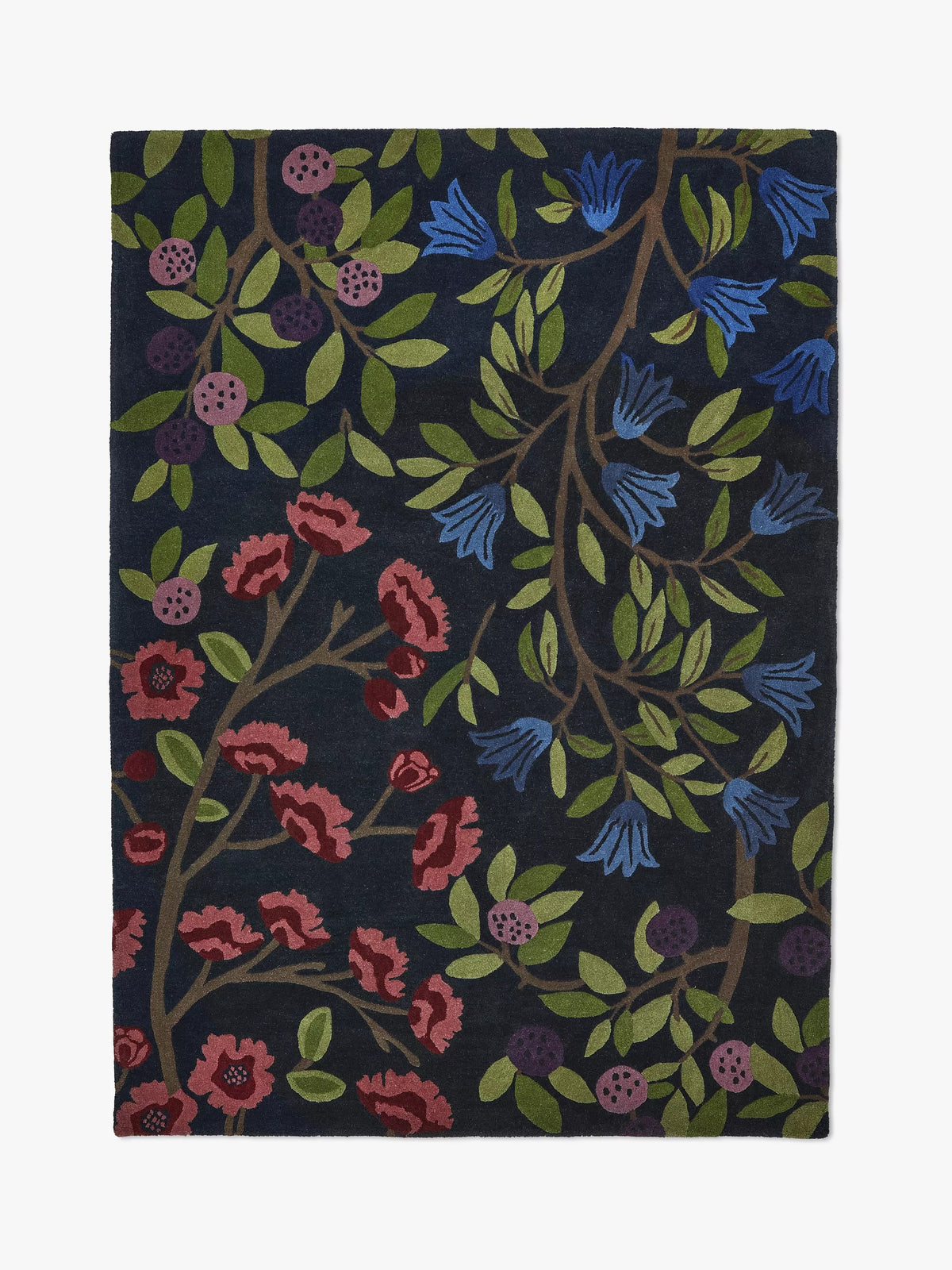 Sanderson Foraging Ullteppe Indigo 240x170cm UK-versjon