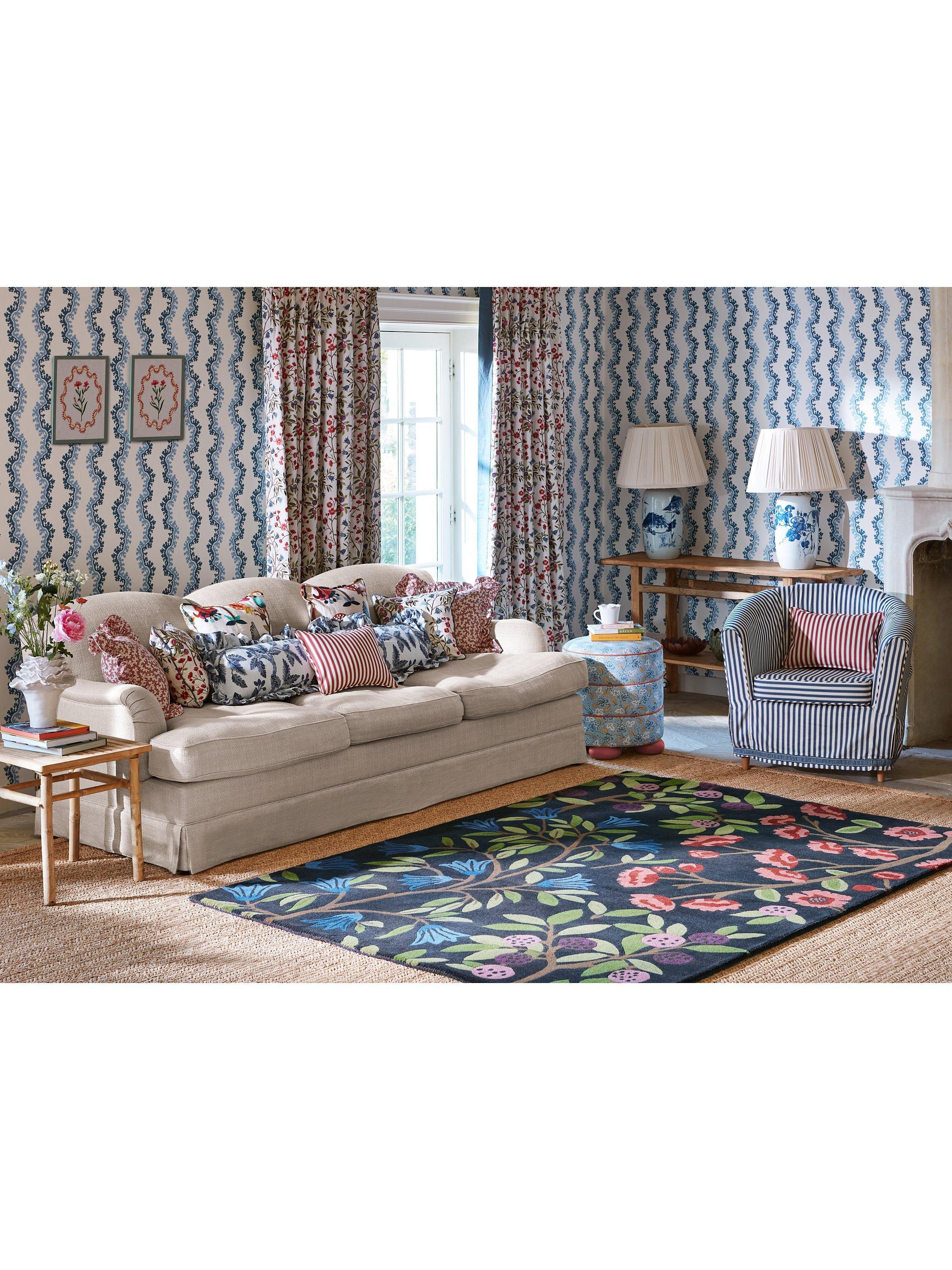 Sanderson Foraging Ullteppe Indigo 240x170cm UK-versjon