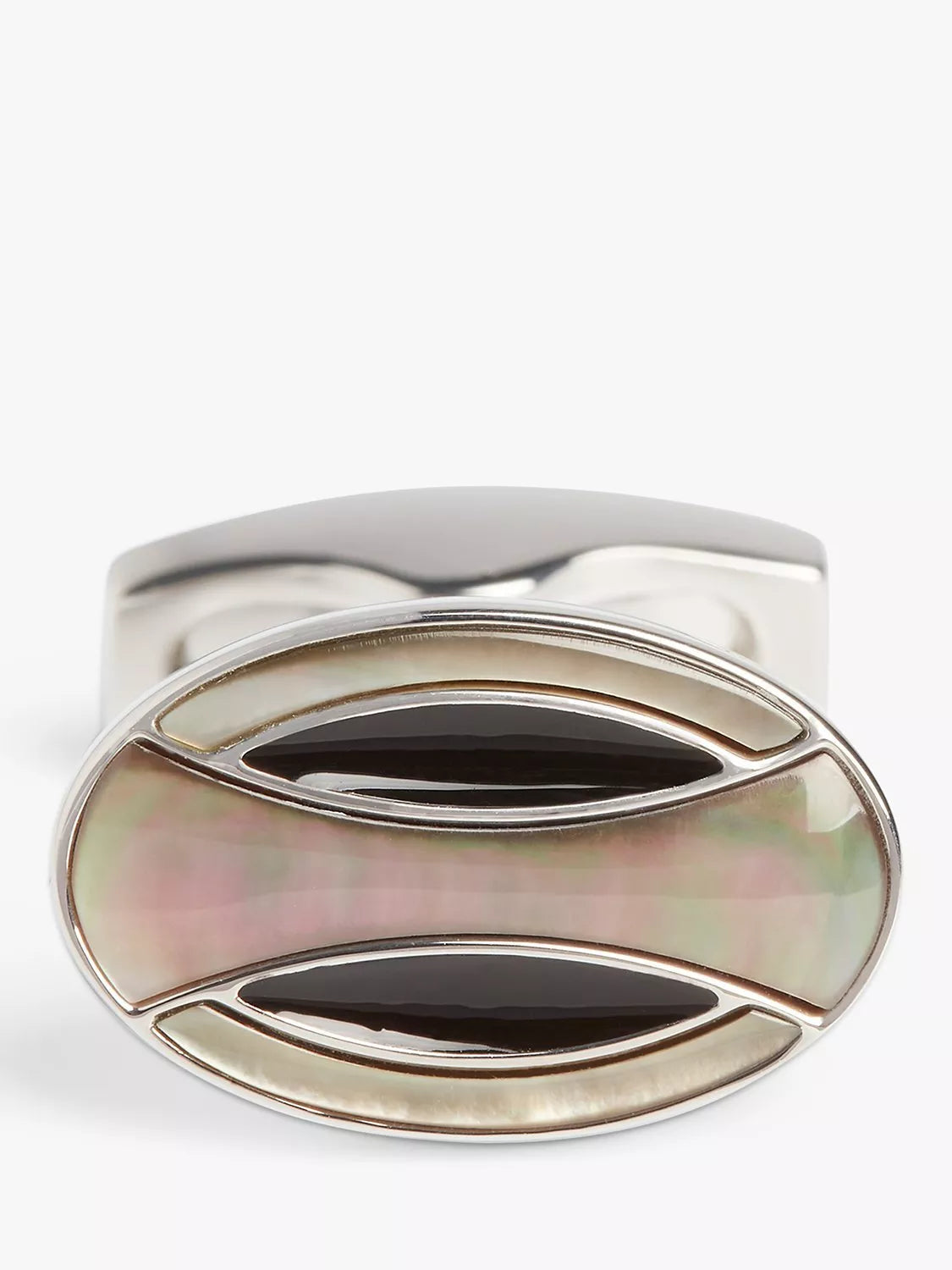 Simon Carter mother of pearl cufflinks grey silver, imported from the UK