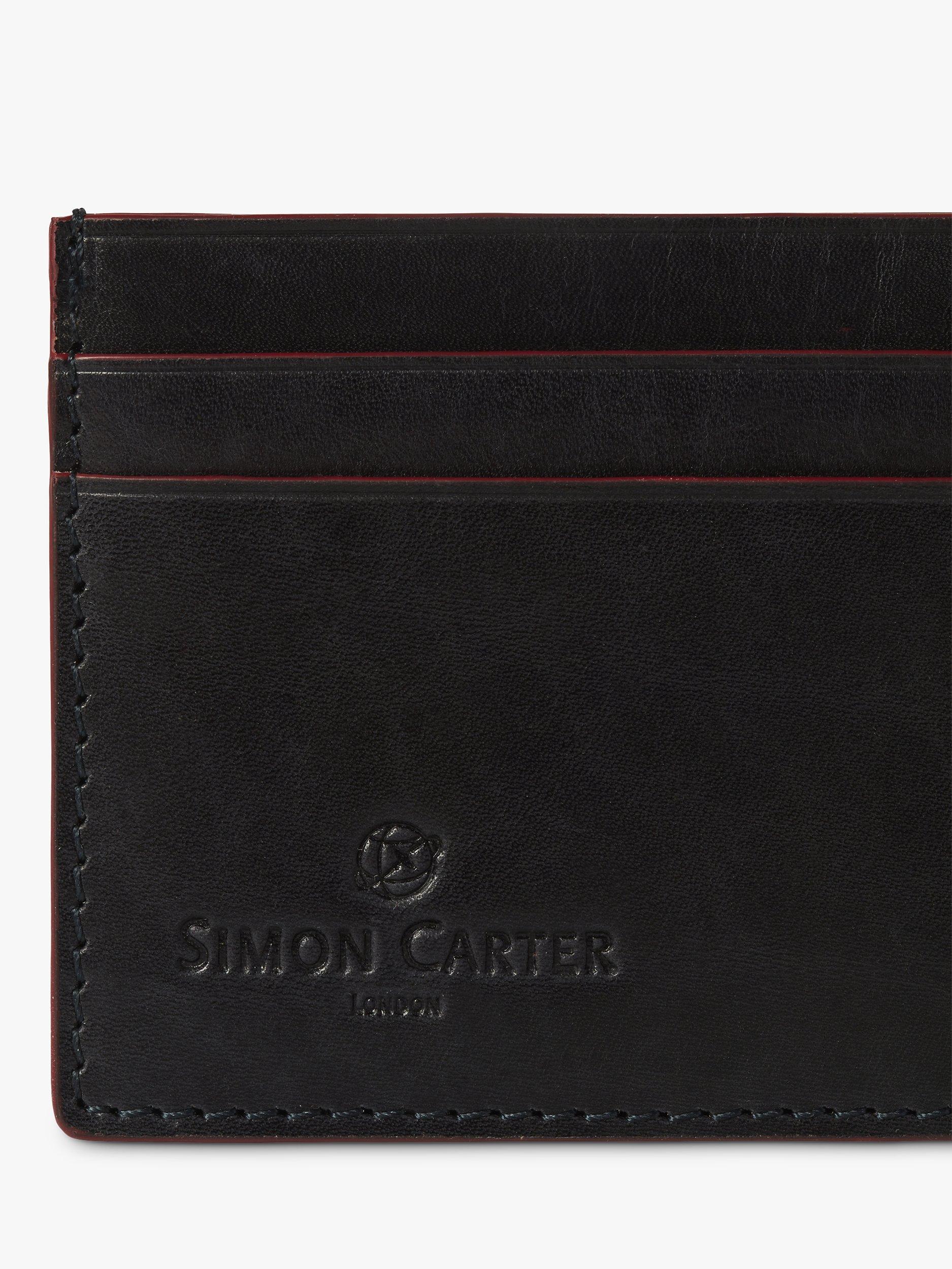 Simon Carter Leder-Kartenetui mit Rand (britische Marke)