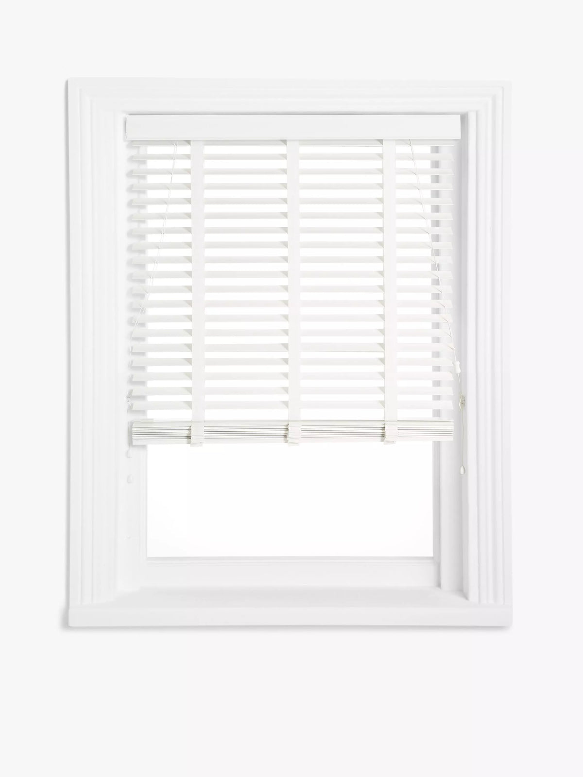 John Lewis Wood Venetian Blind, 50mm Slats, White, W60 x Drop 160cm