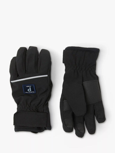 John Lewis Polarn O. Pyret Kids' Soft Shell Gloves, Black- Buy online at McGrocer