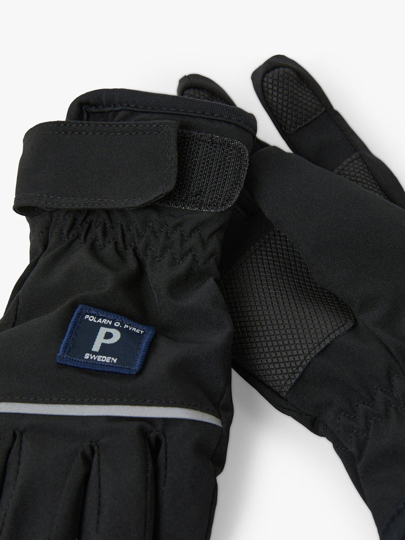 Polarn O. Pyret Soft Shell Gloves Black imported from the UK