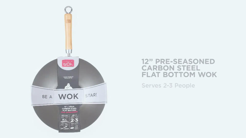 School Of Wok carbon steel pre-seasoned wok - British product
