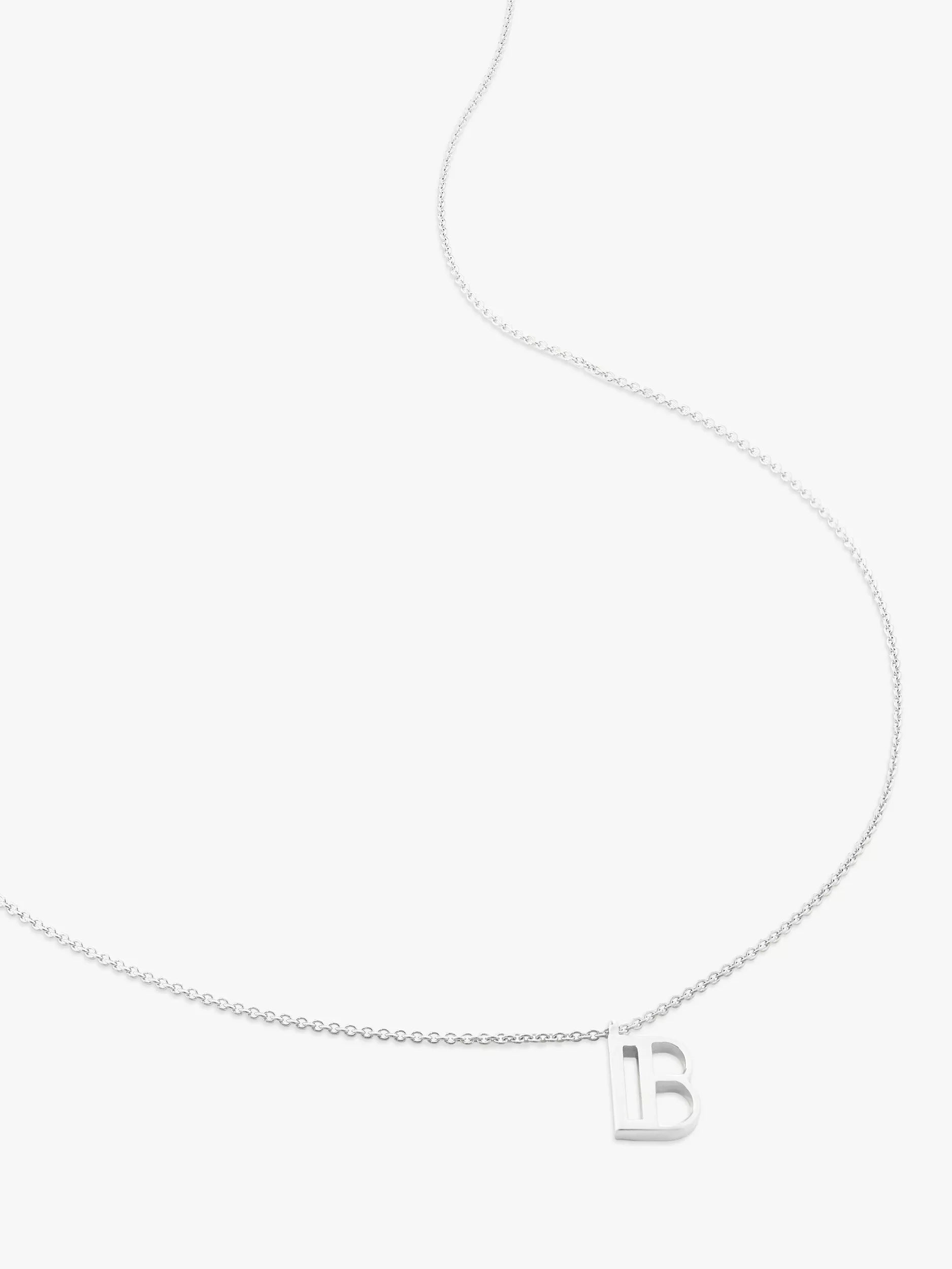 Monica Vinader Initial Anhänger Halskette Verstellbar Silber 41-46cm