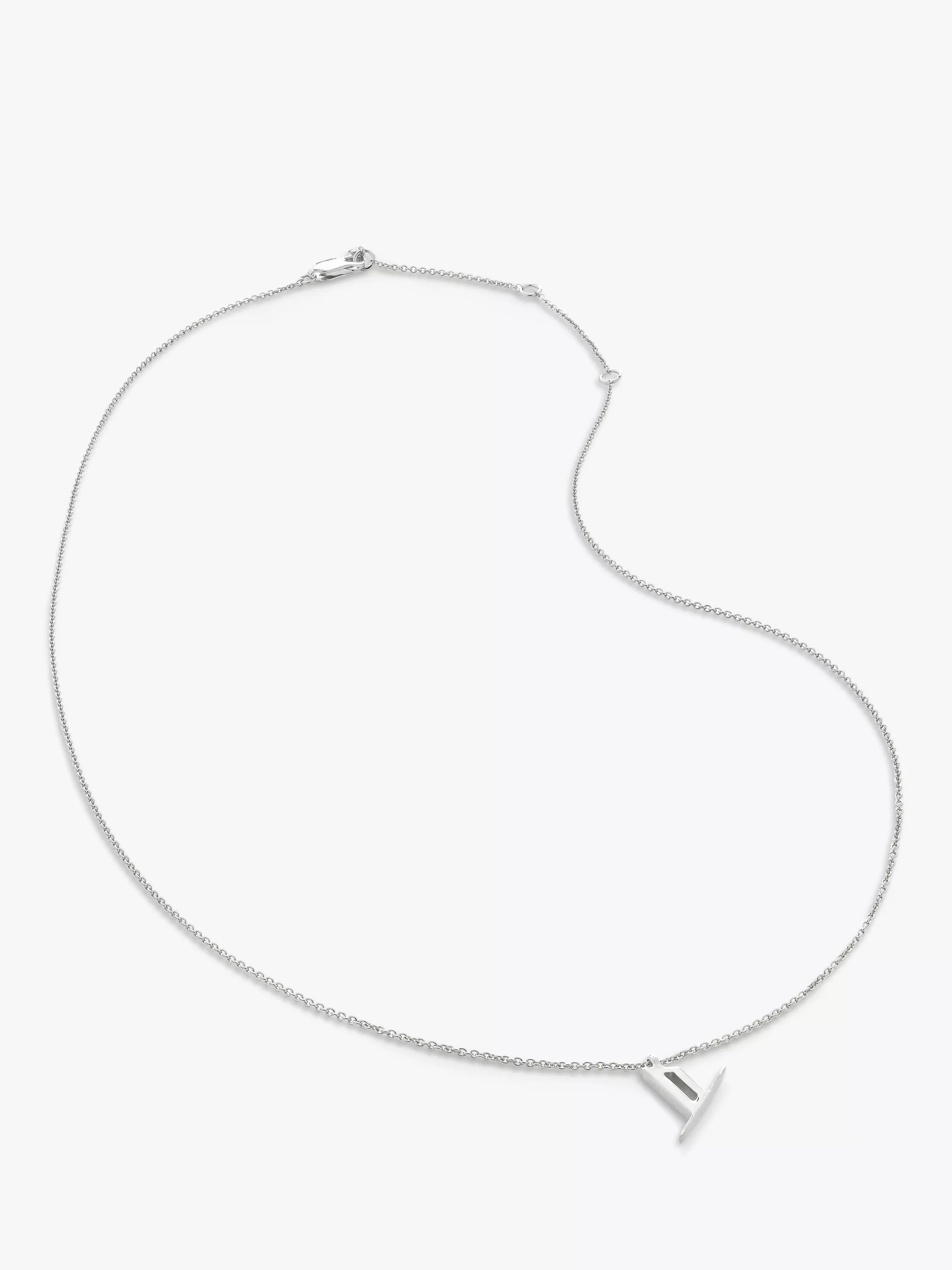 Monica Vinader Initial Anhänger Halskette Verstellbar Silber 41-46cm