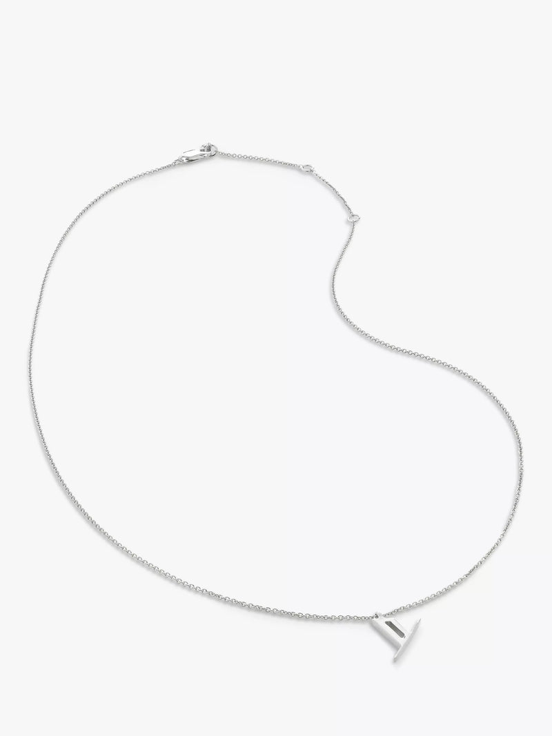 Monica Vinader Initial Anhänger Halskette Verstellbar Silber 41-46cm