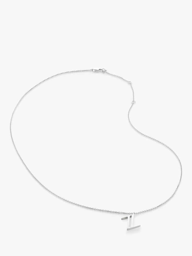Monica Vinader Initial Anhänger Halskette Verstellbar Silber 41-46cm