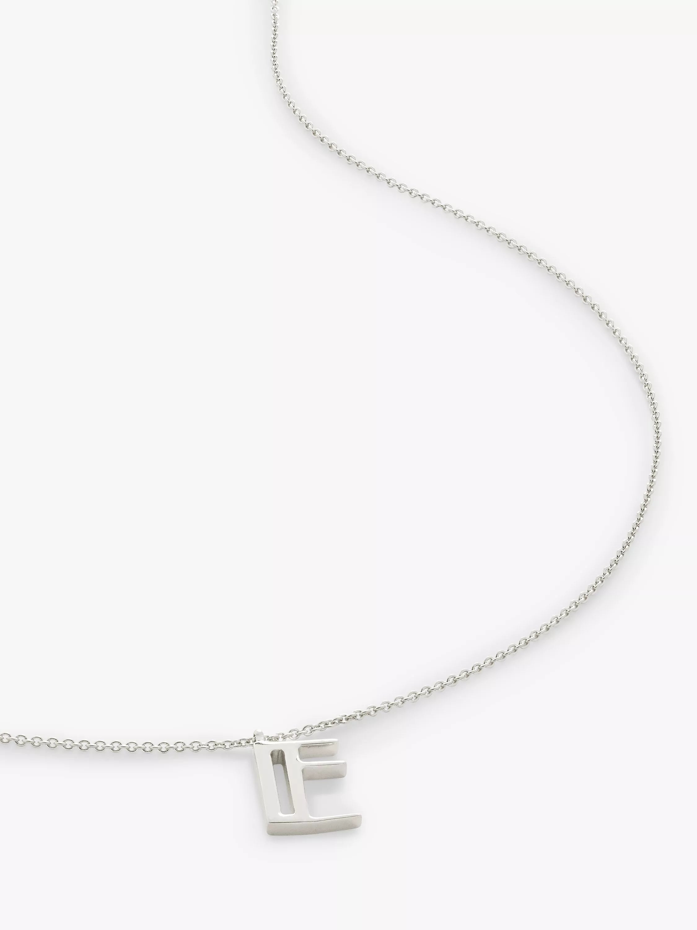 Monica Vinader Initial Anhänger Halskette Verstellbar Silber 41-46cm