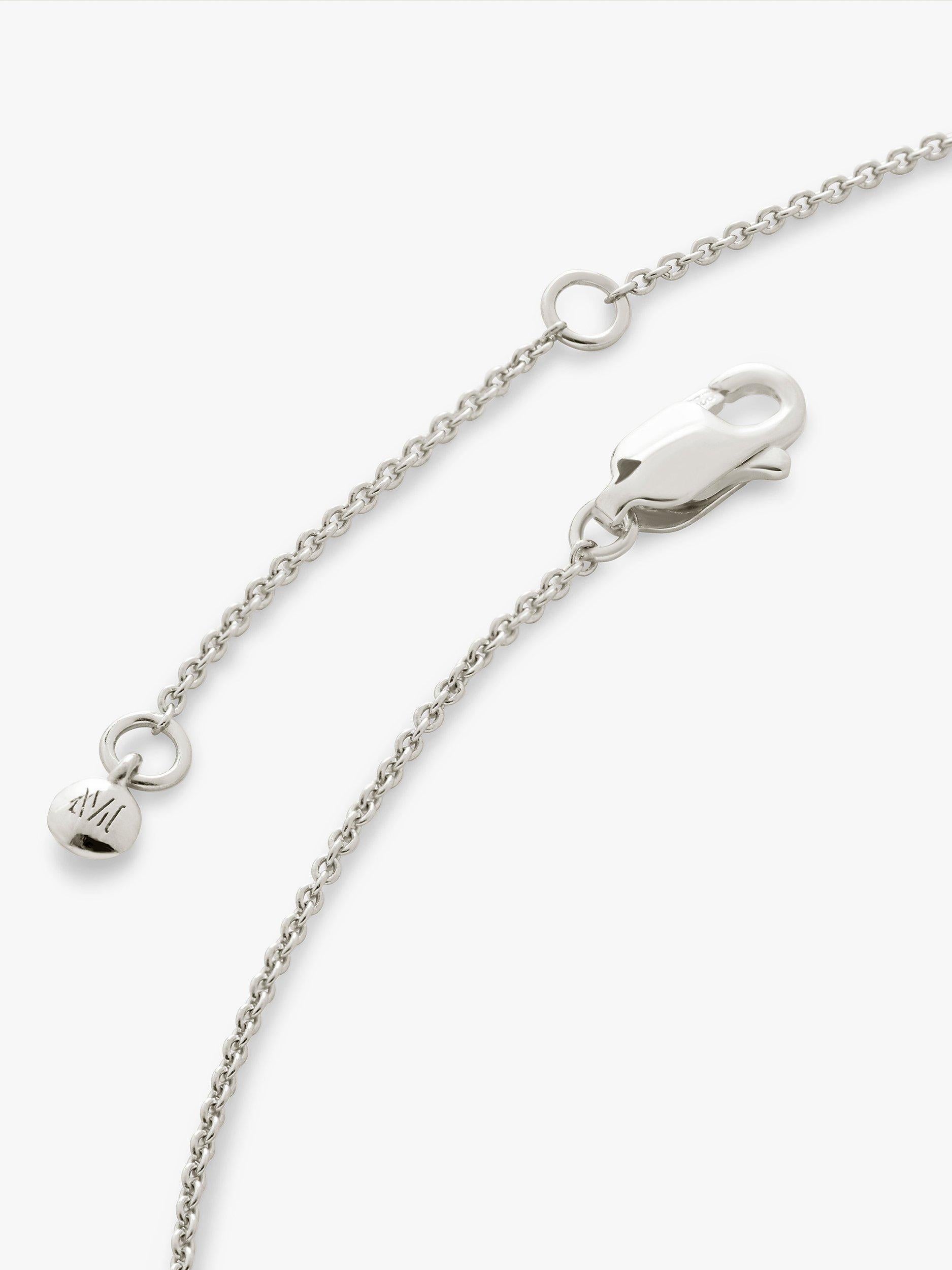 Monica Vinader Initialien-Halskette verstellbar Sterling Silber 41-46cm - Britisches Produkt