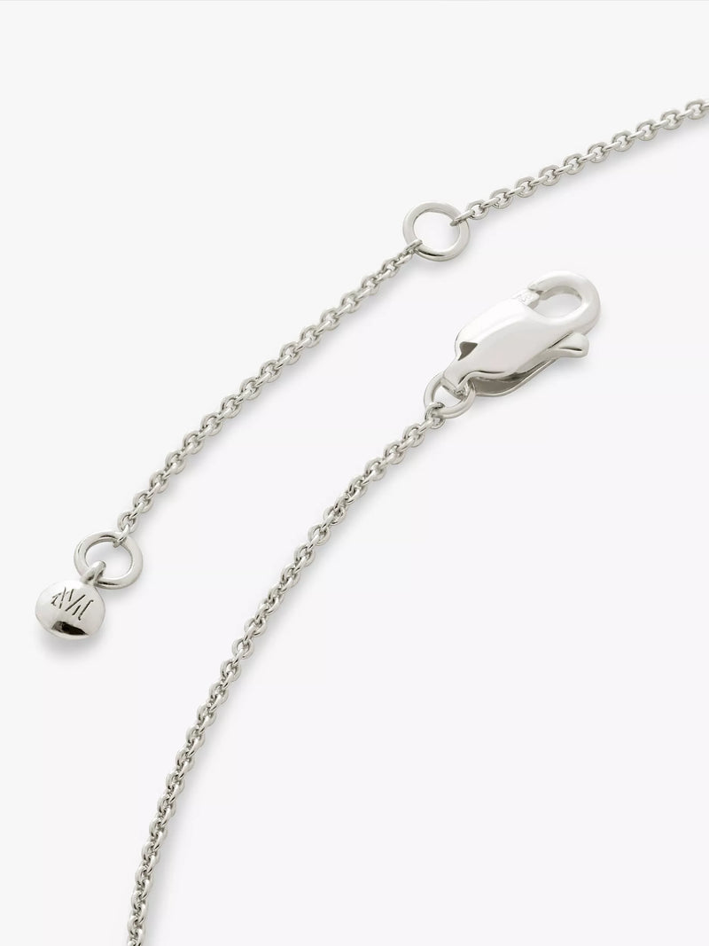 Monica Vinader Initial Anhänger Halskette Verstellbar Silber 41-46cm