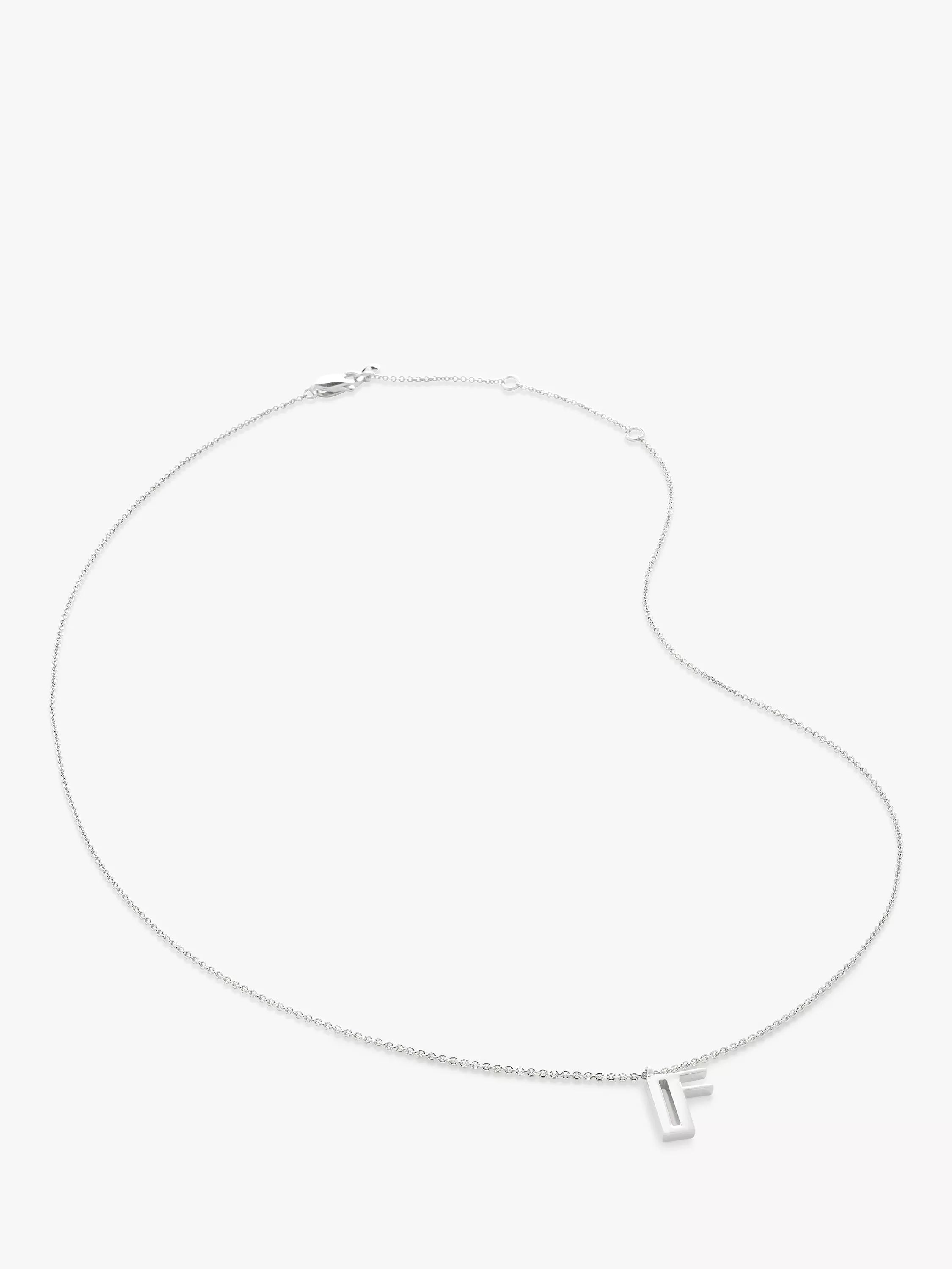 Monica Vinader Initial Anhänger Halskette Verstellbar Silber 41-46cm