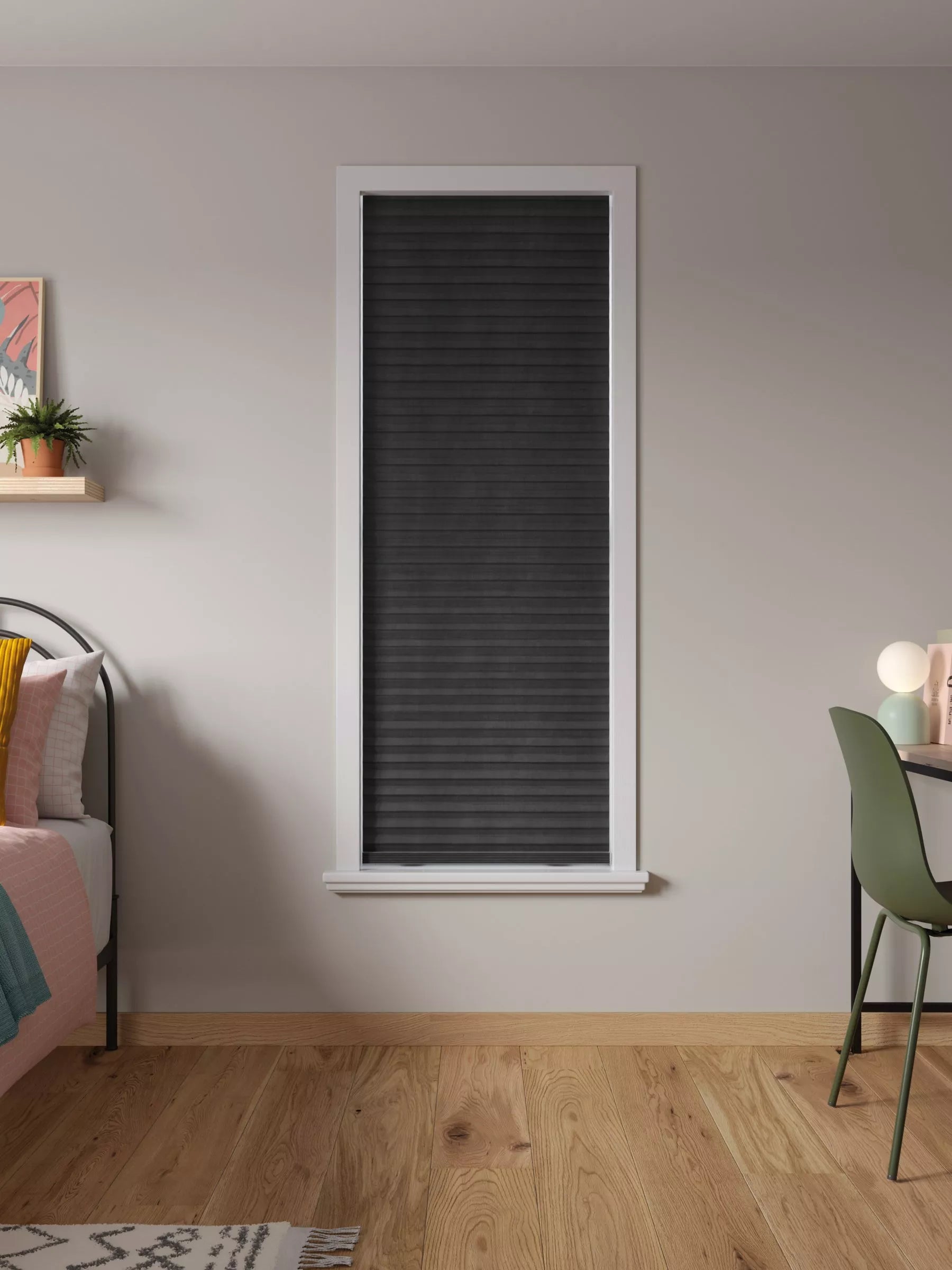 John Lewis temporary cordless blackout pleated blind 91cm, imported from the UK